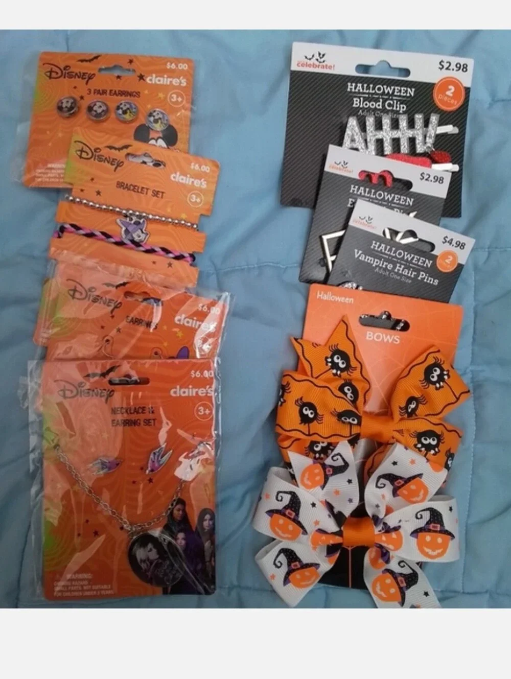 #FF Claire's Halloween Hair Clips and Pins in Orange, Black, White
